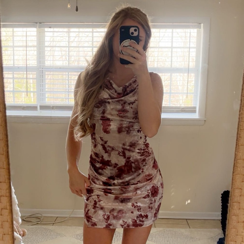 Princess Polly Brown and Cream Tie-Dye Dress